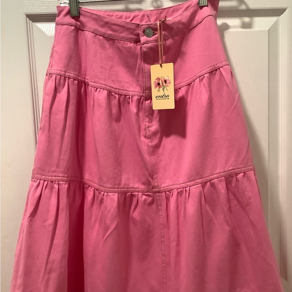 Women’s Small Pink denim maxi skirt - Picture 3 of 4